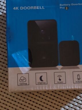 4K Doorbell - Black Wireless Battery Doorbell